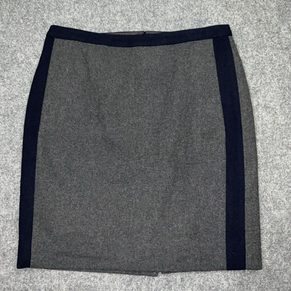 J.CREW Skirt Womens Size 8P Gray the Pencil Skirt Wool Blend Business Academia